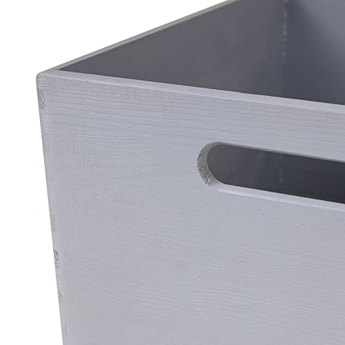 Creative Deco XXL Gray Wooden Crate Nesting Crate Handles - color: Grey, size: XXL