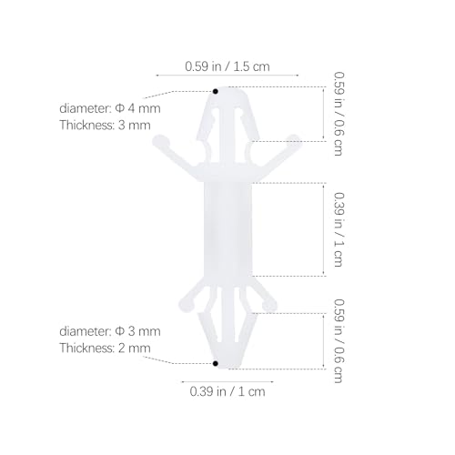 Baluue 100Pcs PCB Circuit Board Standoffs Reverse Locking Support Spacers - size: 2.95x0.48cm