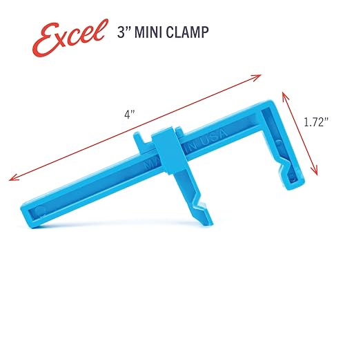 Excel Blades 3-Inch Adjustable Plastic Bar Clamps with Notched Jaws, 6-Pack