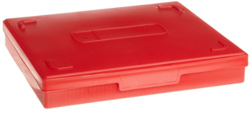 Heathrow Scientific Polypropylene Microscope Slide Box with Latch Lock, Holds 100 Slides, Red - size: 100 Place, style: Red