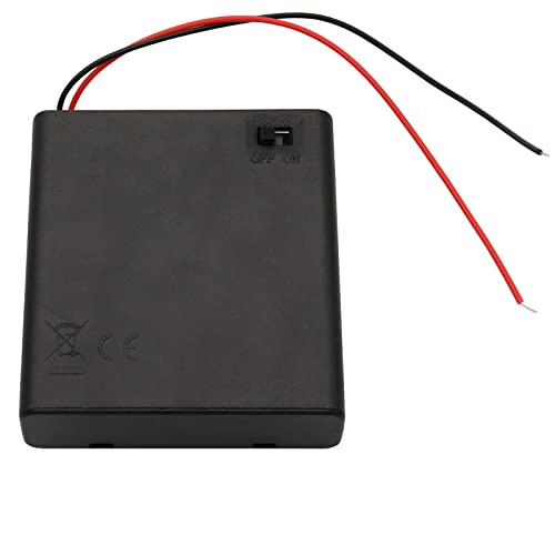 6V AA Battery Holder Bundle ,4X 1.5V AA Battery Holder Case with Wire Leads and ON/Off Switch (4 Pack)