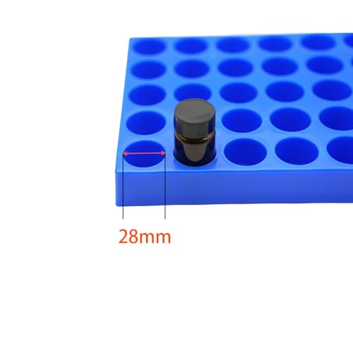 3 Pcs Vial Rack, 40 Holes for 20/60mL HPLC Sample Bottles, 28mm Diameter - color: Blue, size: 28mm