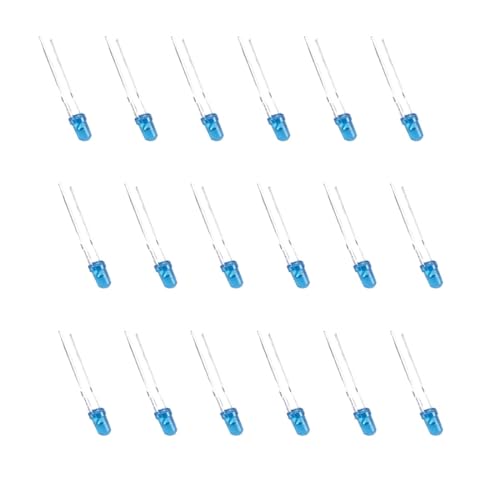100PCS 3mm LED Emitting Diode 20mA 2 Pin Round Head Colored Diffused Diodes Lights Bulb Circuit Lamps Electronic Indicator Light (Blue) - color: Blue