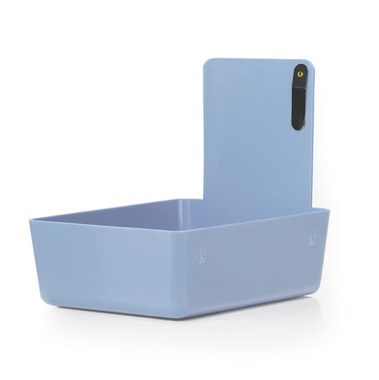 8/Pk Medium Medical Pro Lab Pan Dental Working Lab Pan Plastic with Stainless Steel Clip (Blue) - color: Blue