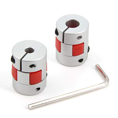 2PCS 5mm to 8mm Aluminium Plum Flexible Shaft Coupling Diameter20mm Length25mm 5x8mm Motor Connector Flexible Coupler for 3D Printer CNC Machine and Servo Stepped Motor(5x8mm) (Pack of 2) - size: D20 L25 (Pack of 2), style: 5x8mm