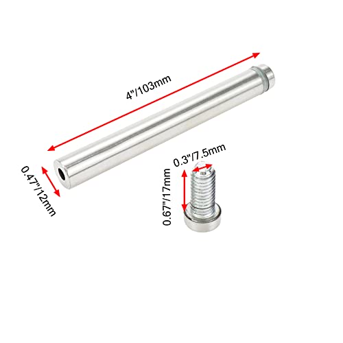 Sign Standoff Screws 0.47" Dia 4" Length Glass Standoff Bolts - 12pcs - size: 0.47" Dia x 4" Length 12pcs