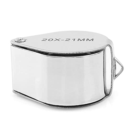 Mini Folding Magnifier 20x 21mm Jewelers Eye Magnifying Glass Magnifier Pocket Handheld Tools Portable Magnifying Glass
