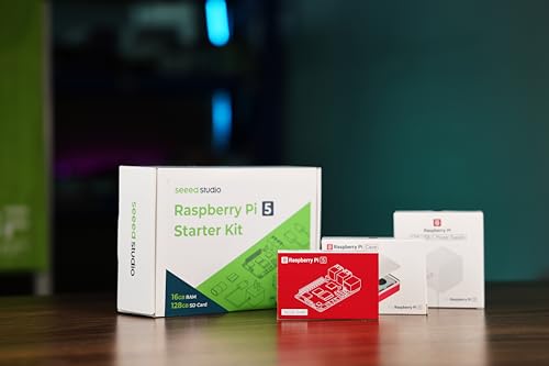 Seeed Studio Raspberry Pi 5 Starter Kit - 16GB RAM, 64GBGB Micro SD Card Pre-Loaded 64-bit OS, Type-C Power Supply, Active Cooling Case for Edge AI, Docker & Pro Workstation - size: 16GB Starter Kit