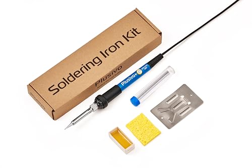 Soldering Iron Kit, 60W Adjustable Temperature 5-in-1 Solder Wire, Stand, Sponge, Rosin Paste Flux, Fast Heating Desoldering Tool for Electronics Repair Hobby DIY 120 V US Plug - color: Soldering Iron Kit 7