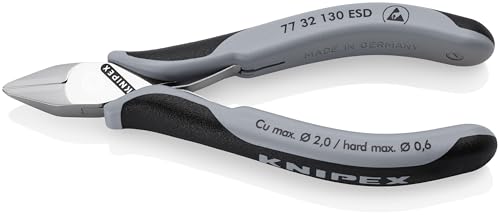 KNIPEX Tools 77 32 130 ESD Electronics Diagonal Cutters, ESD Handles, 5-1/4"