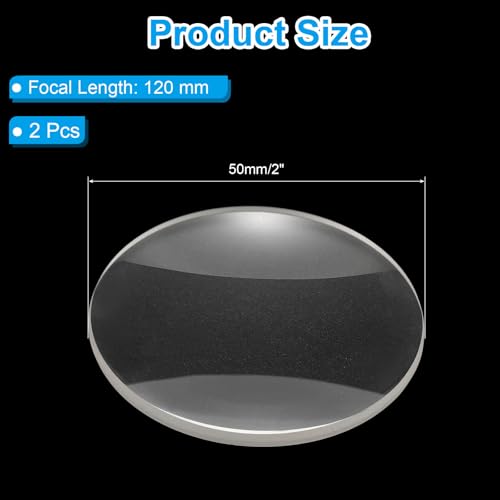 PATIKIL Concave Lens 120mm Focal Length 50mm(2") Diameter Round Lens White - size: 2inch