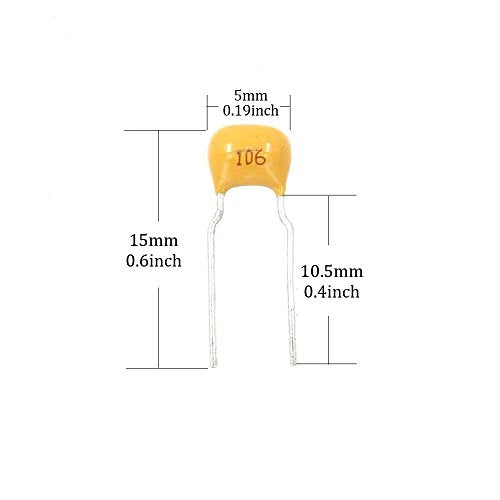 Hilitchi 720-Pcs 0.1uF-100nF 24 Value DIP Monolithic Multilayer Ceramic Chip Capacitors Assortment Kit - color: Yellow-Ceramic Capacitors