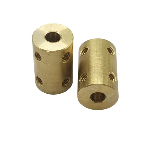 5Pcs 5mm to 5mm Brass Shaft Couplers,Bore Rigid Coupling Set with Screws and Wrench for 3D Printer DIY Encoder Car Model Shaft RC Robot - size: 5mm to 5mm
