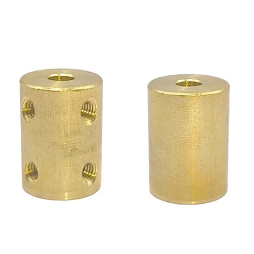 5Pcs 5mm to 10mm Brass Rigid Motor Shaft Coupling Coupler Transmission Connector Sleeve Adapter for RC Boat Car Airplane 3D Printers - size: 5mm to 10mm