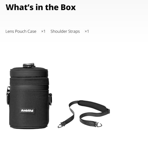 Ambitful 3.15 × 6.10 in Thick Camera Lens Pouch Case, Protection Lens bag - color: 80 × 155 mm (3.15 × 6.10 in)