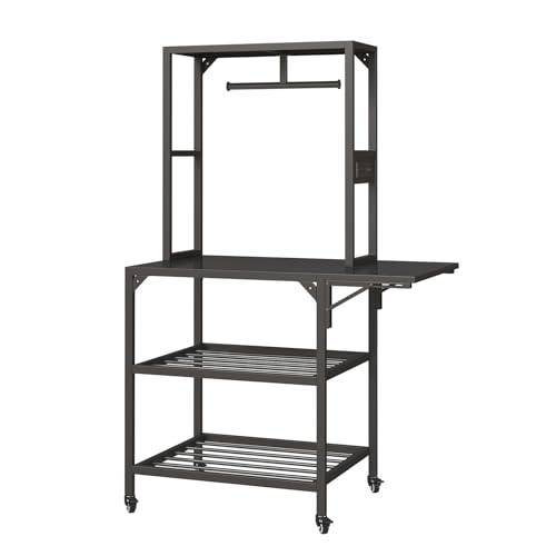 3D Printer Stand with Filament Storage, Heavy-Duty 3D Printer Table with Wheels and T-Type Filament Holders, Rolling 3D Printing Workbench for Home Office & Studio - size: Single