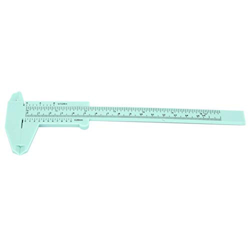 Eujgoov Plastic Vernier Caliper 150mm Double Rule Scale Measuring Tool - color: Green