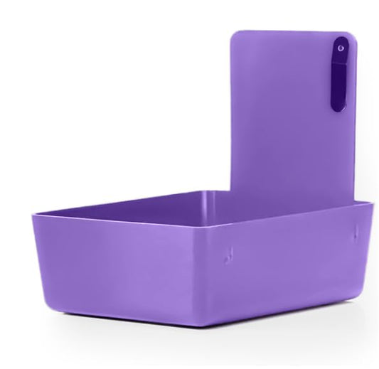 4/Pk Dental Lab Pan with Hanging Bar Strip Plastic Dental Medical Pro Lab Working Pans with Stainless Steel Clip for Notes (Purple) - color: Purple