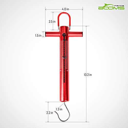 Booms Fishing TS1 Aluminum Tube Spring & Hook Scale 50LB/22KG - size: 50 LBS