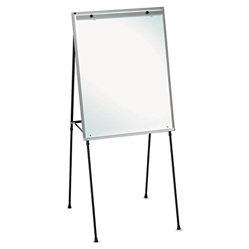 Quartet Easel, Dry-Erase, Steel, Dual-Purpose Writing Board/Flipchart, Total Erase, 29" x 40", Black Frame (81E)