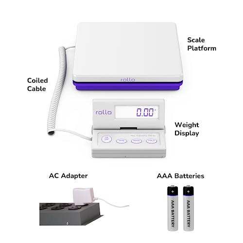 Rollo Shipping Scale for Packages - Digital Postal Scale (110 Lb Max)