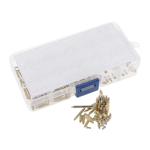 295PCS M2 Brass Male-Female Hex Standoffs, 304 SS Screws & Nuts Kit - size: M2