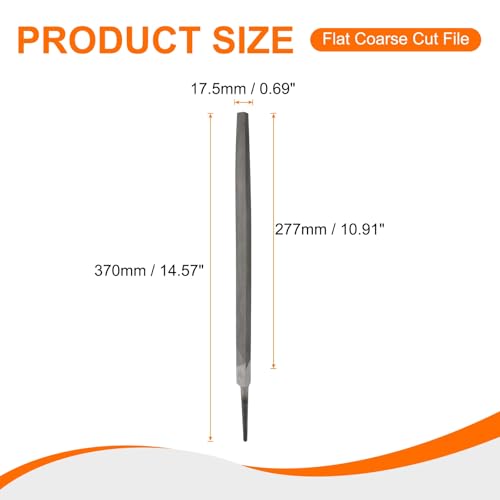 HARFINGTON 2pcs Triangle Thin Teeth Cut File 12" Double Cut Teeth High Carbon Steel Hand Rasp File Without Handle for Metal Wood Deburring Removing - size: 12", style: Thin