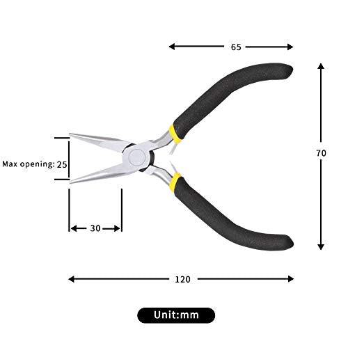 Mini Long Nose Pliers for Jewelry Making 4.5-Inch Needle Nose Pliers with Smooth Jaw Chain Nose Pliers Spring Loaded Pliers Jewelry Repair Pliers Beading Jewelry Repair Tool - size: Chain Nose