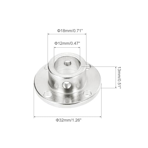 MECCANIXITY 5 Pcs 12mm Flange Coupling Connector Rigid Guide Model Coupler Accessory Shaft Axis Fittings with Mini Hex Wrench and Fastening Screw for DIY RC Model Motors,Silver - size: 12mm