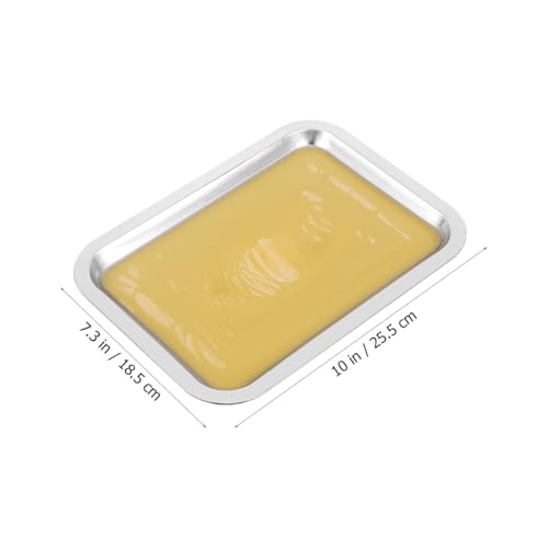 iplusmile 6 Pack Dissection Trays with Wax, 10.2 x 7.5 Inch Stainless Steel Dissection Pans, Reusable Wax Lab Trays for Biology Classroom Anatomy Science Education - color: Yellow