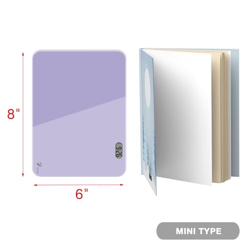 Small Glass Desktop Whiteboard with Clock, Mini Pure Glass Dry-Erase Purple - color: Clock Purple