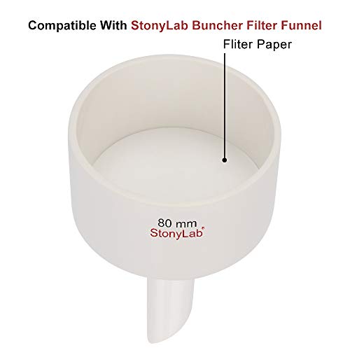 StonyLab Qualitative Filter Paper Circles, 74mm Diameter Cellulose Filter Paper with 20 Micron Particle Retention Medium Filtration Speed, Pack of 100 - size: 74 mm Diameter