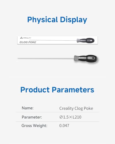 Creality Official Clog Poke, 0.4mm Needles Cleaner Perfect for Any 1.75mm 3D Printer Nozzle Cleaning Kit Stainless Steel with Soft Rubber Handle