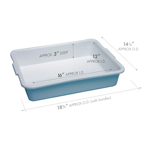United Scientific™ Polypropylene Multi-Purpose Containment Tray - for Sterilizing and Drying Laboratory Supplies - Polypropylene Rectangular Plastic Tray - 18.375" L x 14.125" W x 3" H, 1 Count - size: 18.4" x 14.1" x 3"