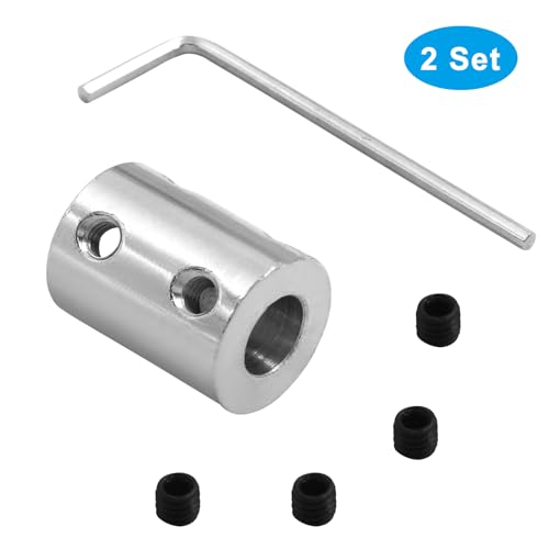 BokWin 2 Pcs Bore Rigid Coupling Set 8mm to 10mm Shaft Coupler - size: 8mm to 10mm