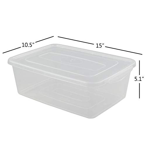 Jekiyo Clear Plastic Storage Bin, 14 Quart Latching Box with Lid, 4 Packs - size: 14 Quart