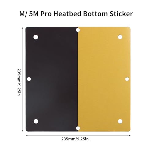 3D Printer Accessories Adventuer 5M Pro Platform Bottom Sticker 235×235mm: High Temperature Resistant Hardened Surface 8 Hole Heated Bed Cover with Back Adhesion for AD5M Build Plate