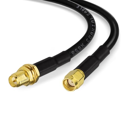 RP-SMA Male to RP-SMA Female Cable 3ft, Superbat Low Loss RG8x WiFi Antenna Extension Coax Cable for WiFi LAN Router Wireless Network Card Adapter 2-Pack - color: 3ft rpsma cable