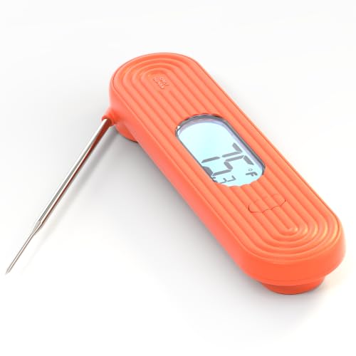 ONLY HUMAN HDP-01 Digital Instant Read Meat Thermometer, High Accuracy Food Cooking Thermometer with Ultra Bright Backlight Display (Coral Pink) - color: Coral Pink