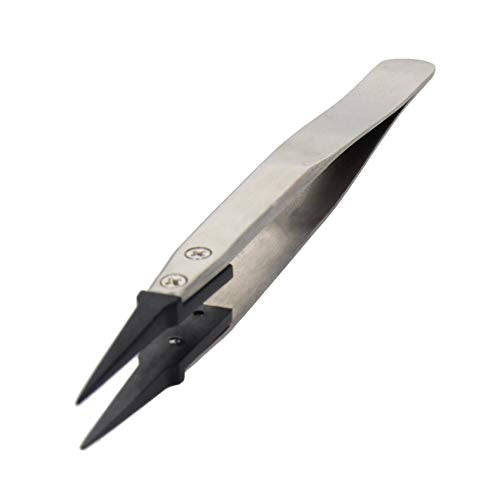 Utoolmart 3 pcs ESD-259A Precision Anti-Static Carbon Fiber Tweezers Stainless Steel Tweezers for Craft Jewelry Electronics - color: 3pcs, size: ESD-259A