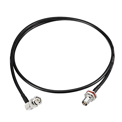 Eightwood BNC Female Bulkhead to BNC Male Right Angle RG58 Coax Cable 3ft - color: rg58 3 feet