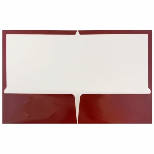 JAM PAPER Laminated Two Pocket Glossy Folders - Maroon Red - 3/Pack - color: Maroon, size: Pack of 3 Folders