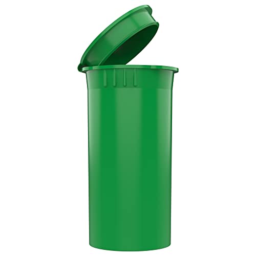 Dragon Chewer 13 Dram CR Plastic Packaging Pop Top Containers - Child Resistant Travel Holder Vial Bottles - 315 qty (Green) - color: Green