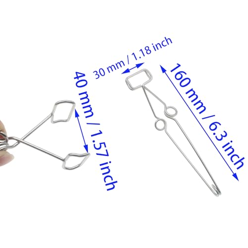 2 PCS Test Tube Clamp Stainless Steel Testing Holder Tool with Finger Grips for Laboratory Test Tubes