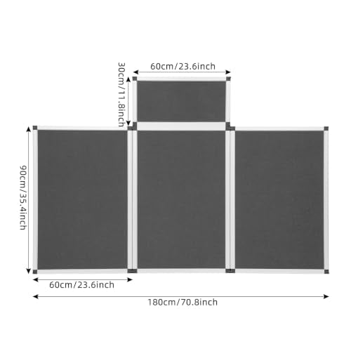 3+1 Panel Tabletop Trifold Display Board with Storage Bag (Grey)