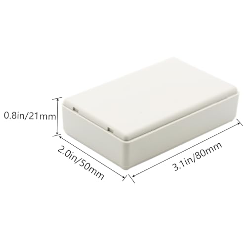 Zulkit 5Pcs Project Boxes ABS Plastic Electrical Project Power Case Small Junction Box White 3.15 x 1.97 x 0.83 inch (80 x 50 x 21 mm) - color: 5 PCS, size: 3.15" x 1.97" x 0.83"