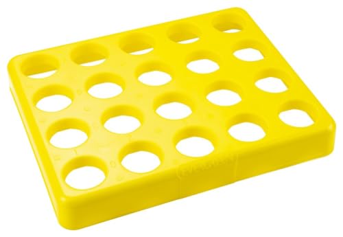 Caplugs Evergreen 240-3500-Y10 CTR Series 30 & 50 mL Centrifuge Tube Rack, 20 Places, Polystyrene, Alpha-Numerically Labeled, Testing, Storage, Laboratory, Yellow, Pack of 6 (2403500Y10E1)