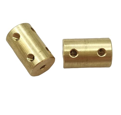 5Pcs 3.17mm to 3.17mm Brass Shaft Couplers,Bore Rigid Coupling Set with Screws and Wrench for 3D Printer DIY Encoder Car Model Shaft RC Robot - size: 3.17mm to 3.17mm