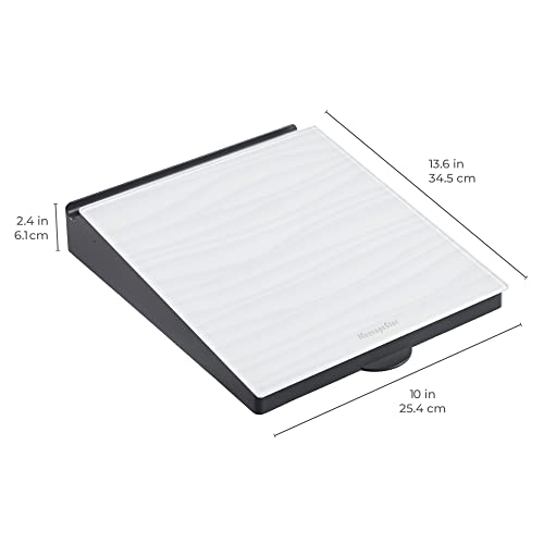 ECR4Kids MessageStor Dry-Erase Glass Board Memo Station, Desk Organization, Waves - color: Waves, size: 10"W x 14"H