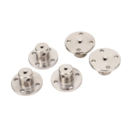 5 Pack 2mm Flange Coupling Connector, Steel Model Coupler Accessory, Shaft Axis Fittings for DIY RC Model Motors, Hardware, High Hardness Coupling Connector, Silver